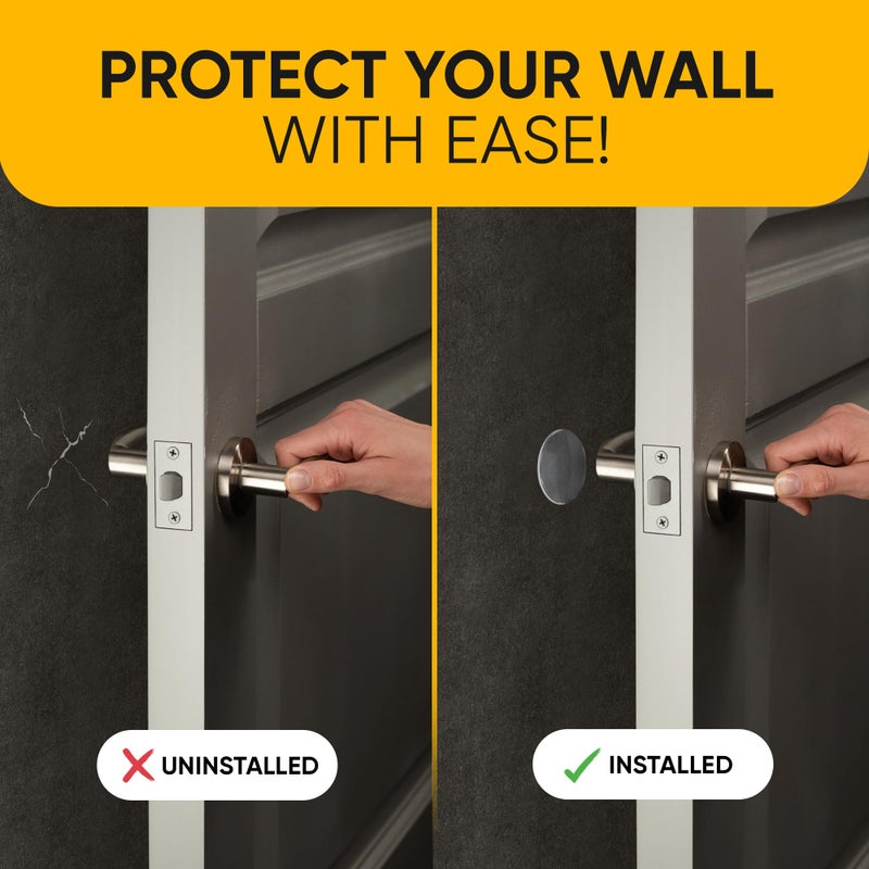 Vellax Clear Wall Door Handle Stopper 2"" Set. 6 Pcs, with Self Strong Adhesive for Stopping Wall Damage & Noise from Doors, Guard Door Bumper Silencer - Image 4